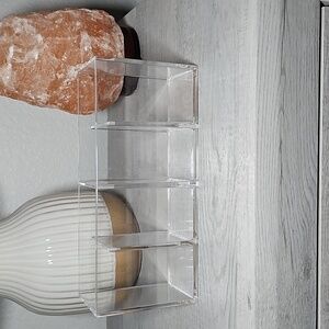 Clear Acrylic Organizer 4 Compartments Makeup Brushes Office Supplies 8.5 x 3.75